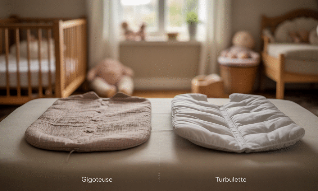 découvrez les différences entre une gigoteuse et une turbulette, deux vêtements indispensables pour le confort et la sécurité de bébé pendant son sommeil.